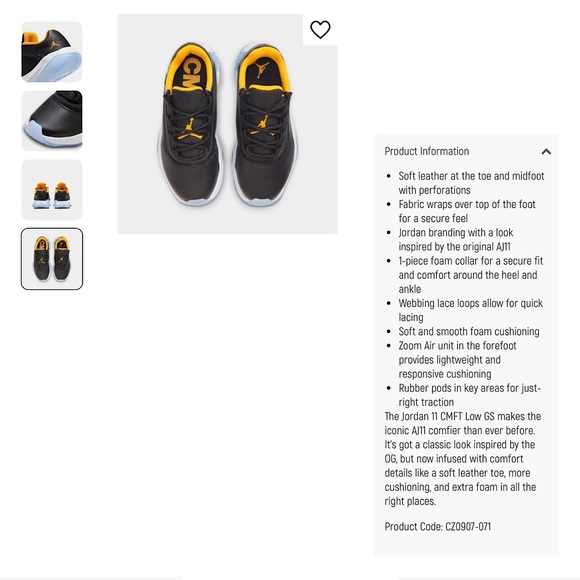 AIR JORDAN 11 CMFT LOW (GS), 4Y - Picture 9 of 9